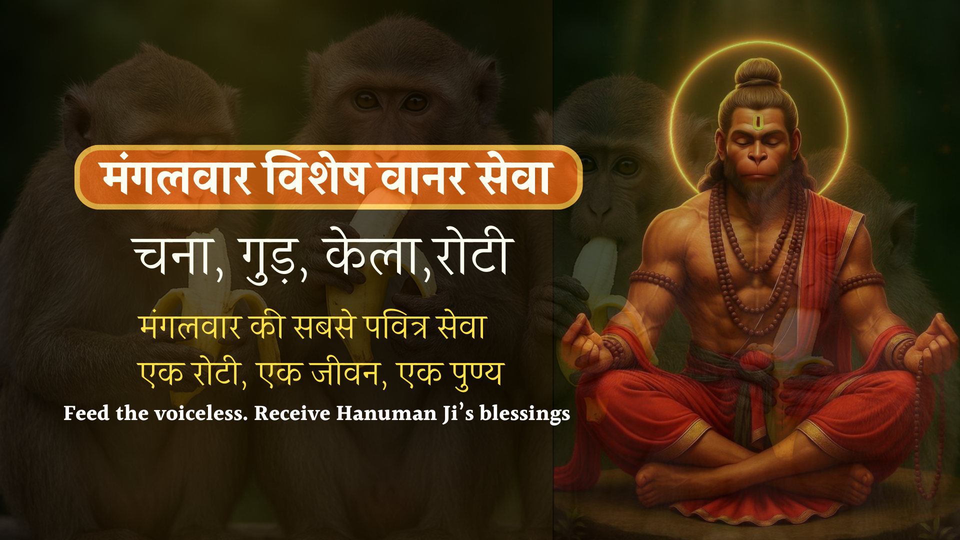 Tuesday Monkey Seva for Hanuman Ji – Vrindavan & Mathura